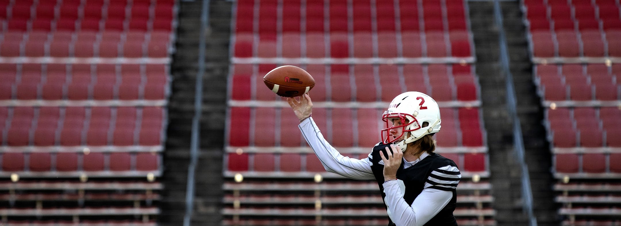 St. John's quarterback Jackson Erdmann during practice.