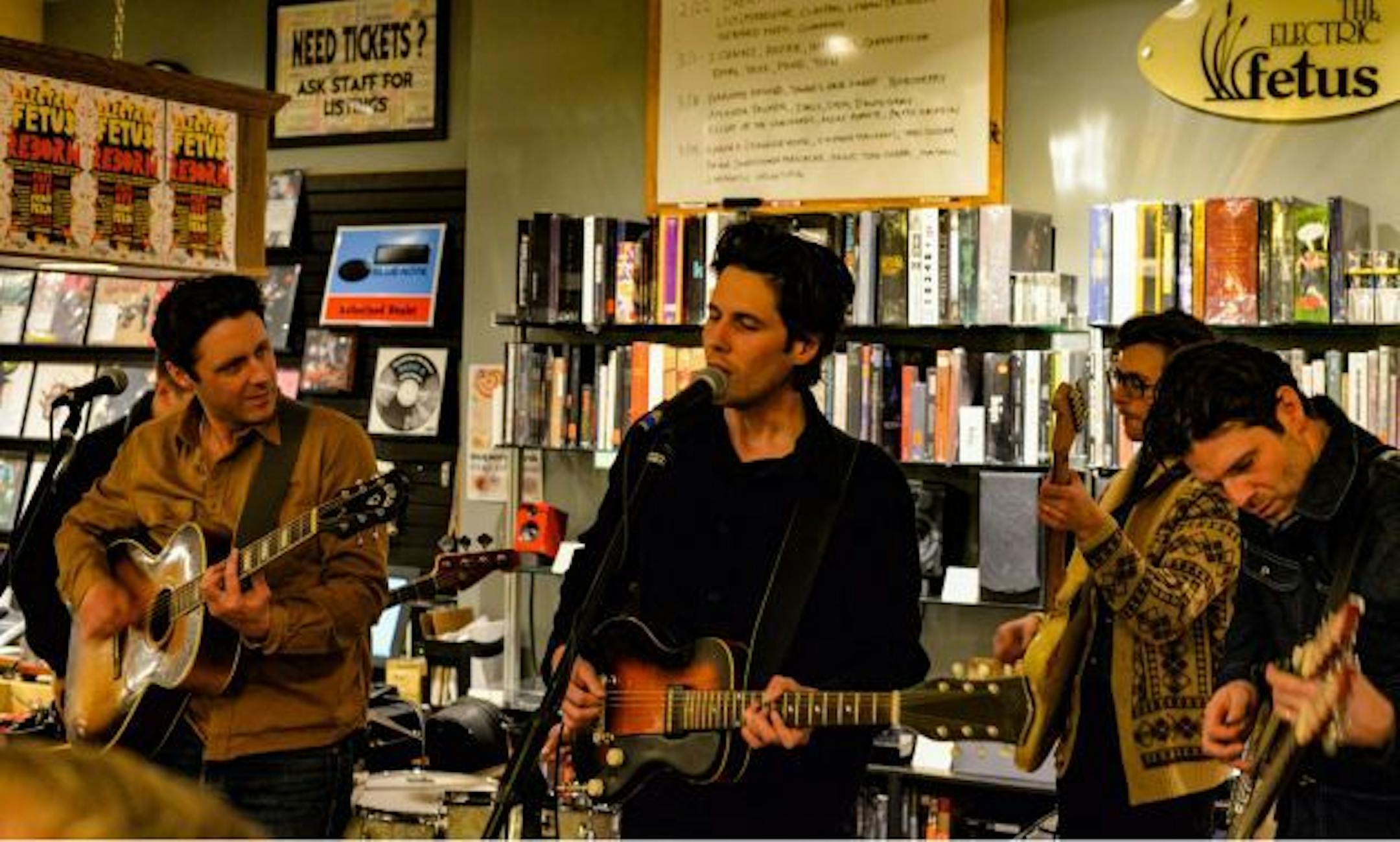 Page Burkum, left, and Jack Torrey flanked by Jacob Hanson and Tyler Burkum. / Photo by Tom Smith for Electric Fetus