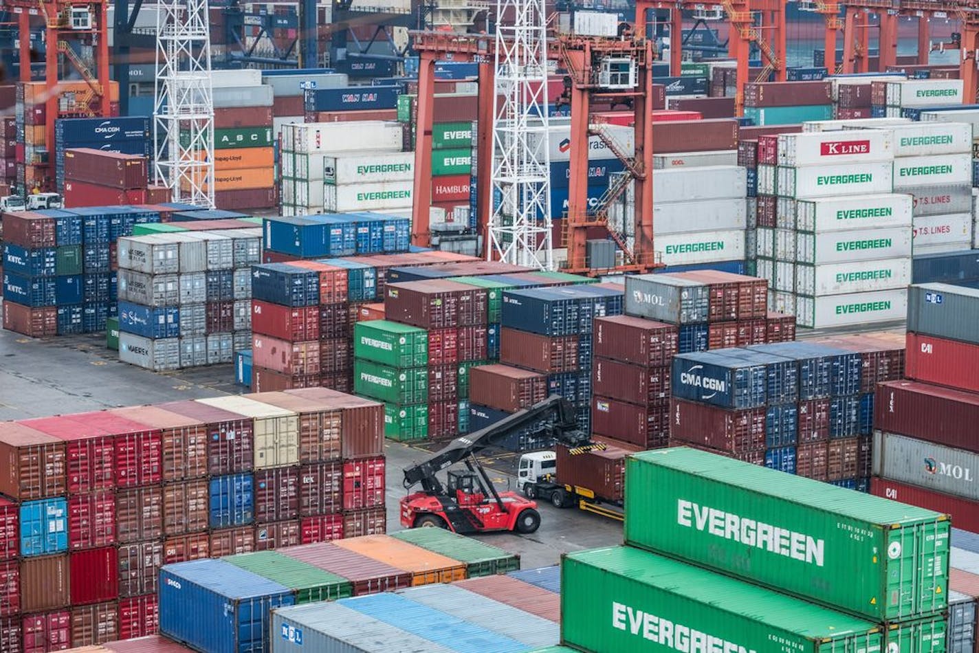 The Kwai Chung container port in Hong Kong, March, 14, 2018. President Donald Trump's 10 percent protective tariffs on $200 billion worth of Chinese imports took effect in September.