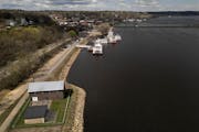 The historic Moritz Bergstein Shoddy Mill and Warehouse, sit along the St. Croix riverfront as seen in a northward view Wednesday in Stillwater. The S