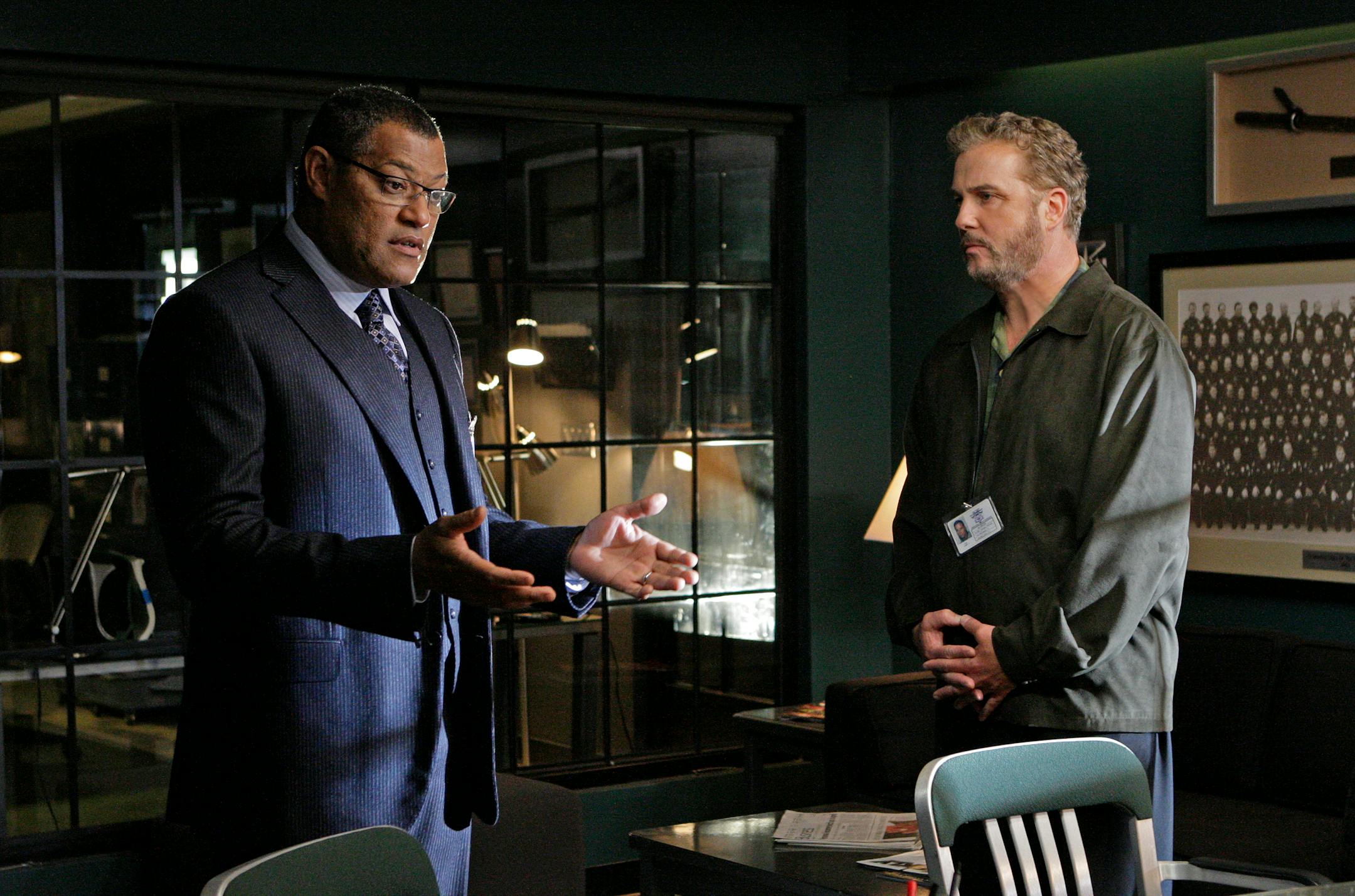 Laurence Fishburne and William Petersen on 'CSI'
