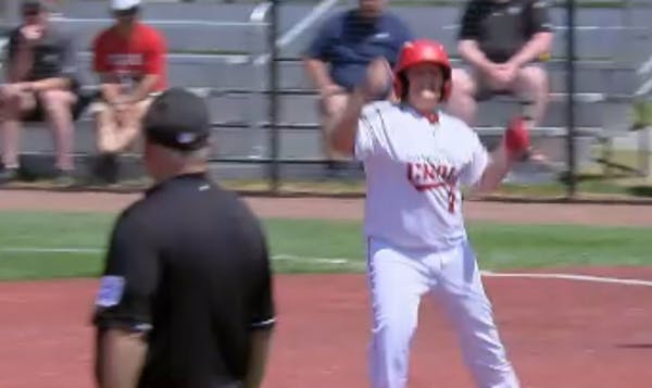 Little bomba: Coon Rapids slugger circles bases with joy after huge home run