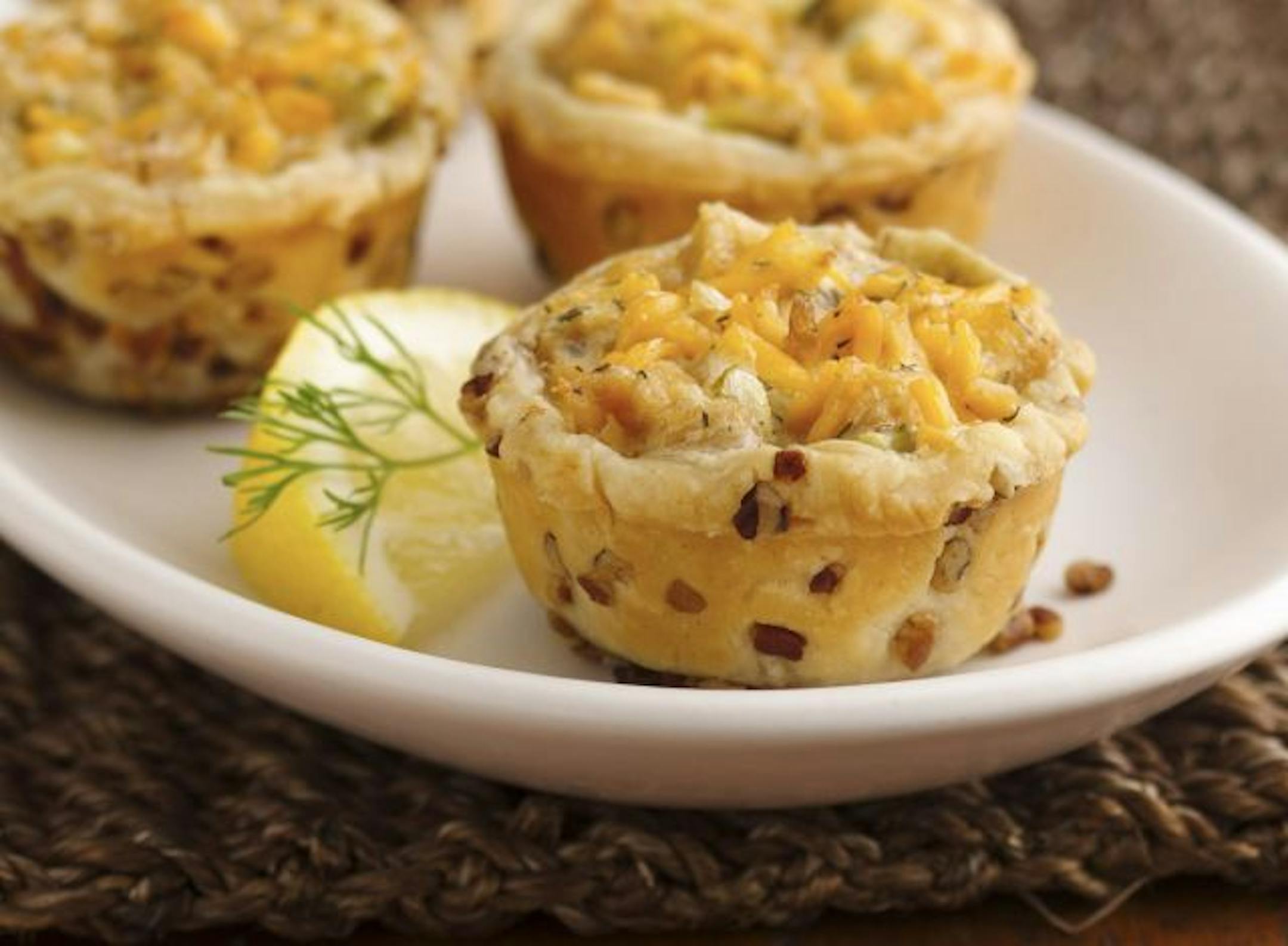 Salmon Pecan Crusted Tartlets.