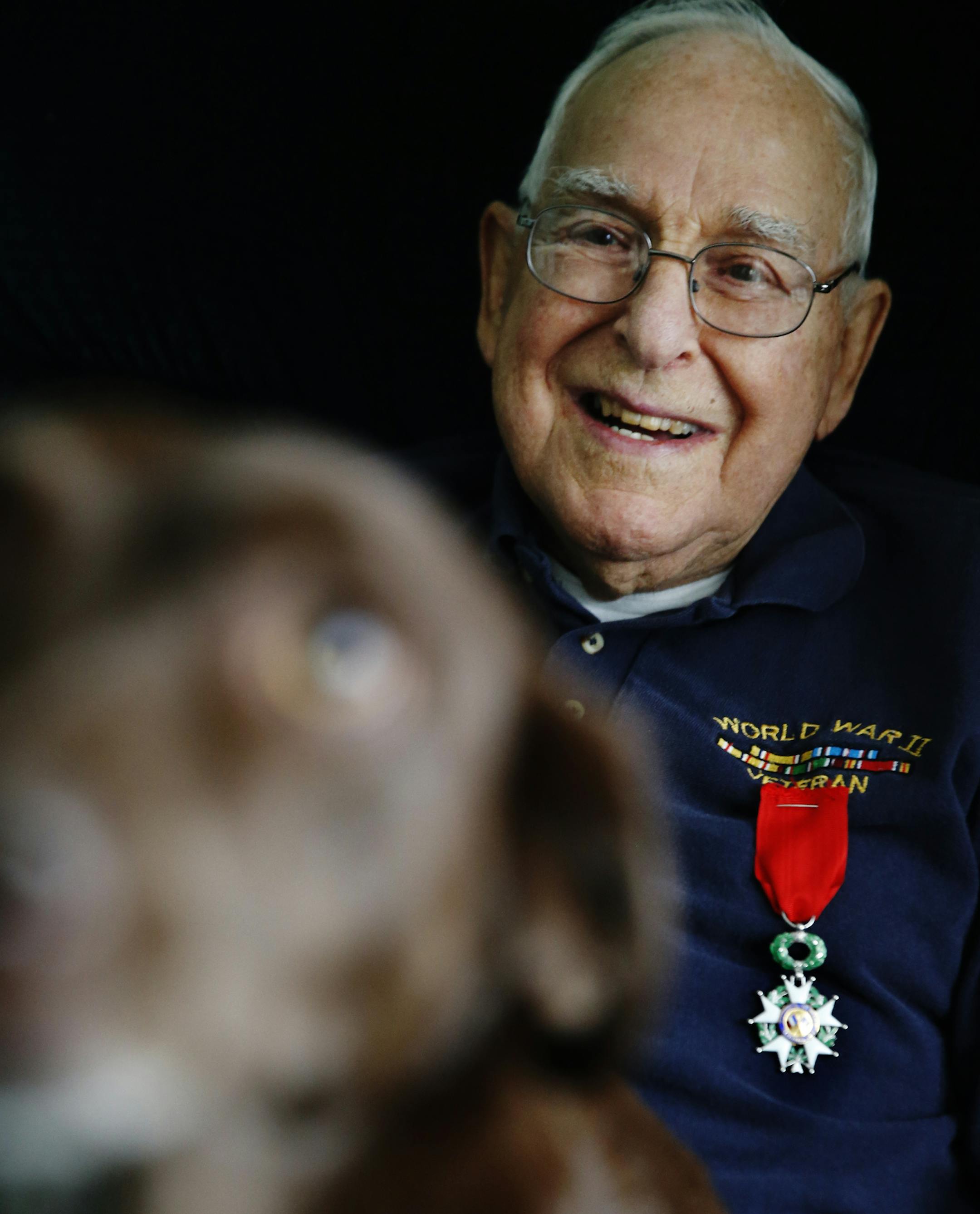 At his home in Bloomington, Jim Carroll received the French Foreign Legion of Honor award, the highest award bestowed on a foreigner by France. He was a paratrooper who was part of the Normandy invasion. and helped secure a bridge as the Nazis tried to fights off the Allied invasion. He has also received the Bronze Star amongst other commendations.] Richard Tsong-Taatarii/ rtsong- taatarii@startribune.com