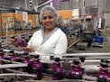 Panache CEO and co-founder Ameeta Jaiswal-Dale bottling elderberry-infused apple juices. Having “functional” ingredients in beverages is a key tre