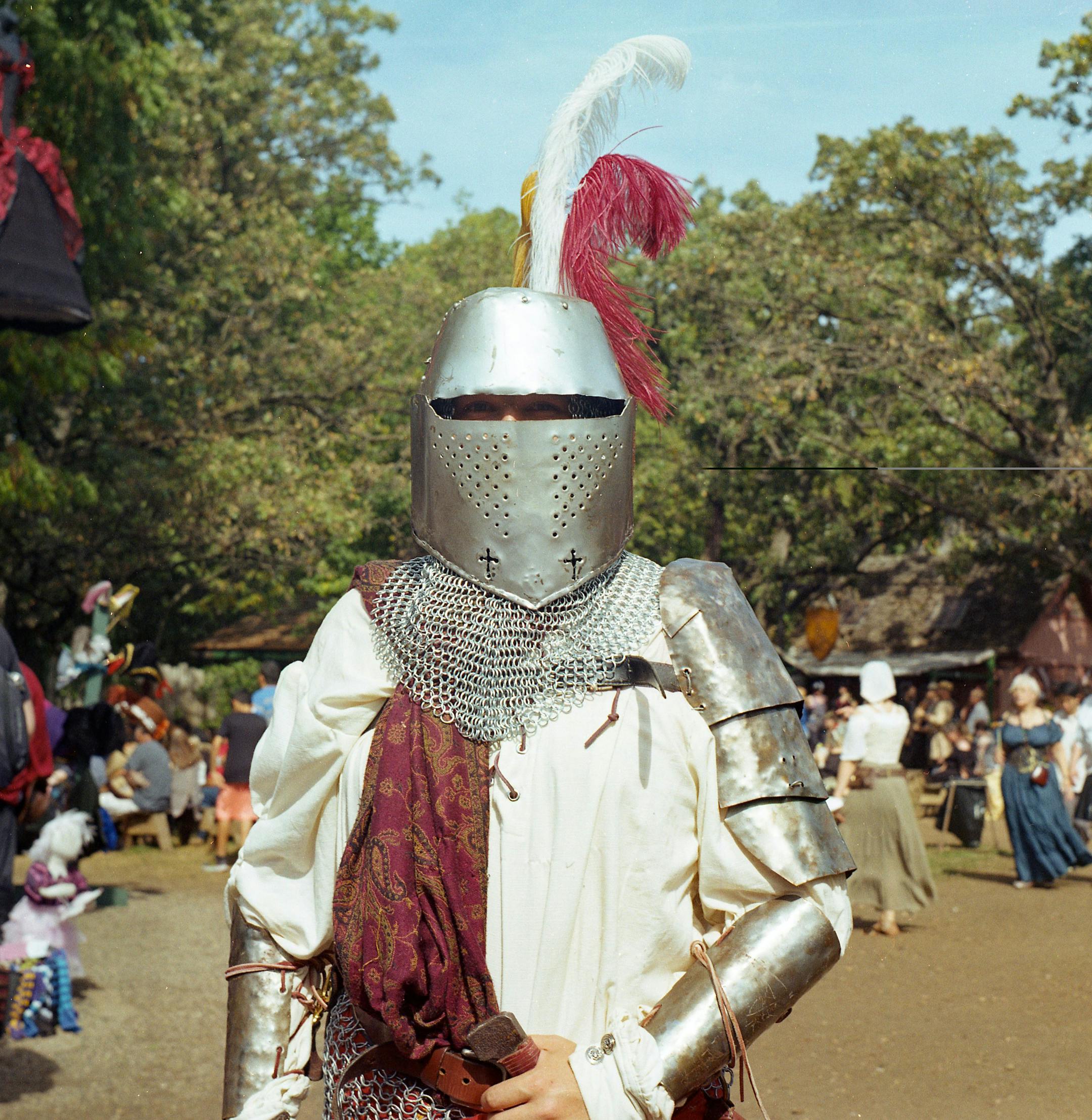 Matthew Krikava dressed as a knight. "I love meeting other people who like to immerse in the old culture," he said.