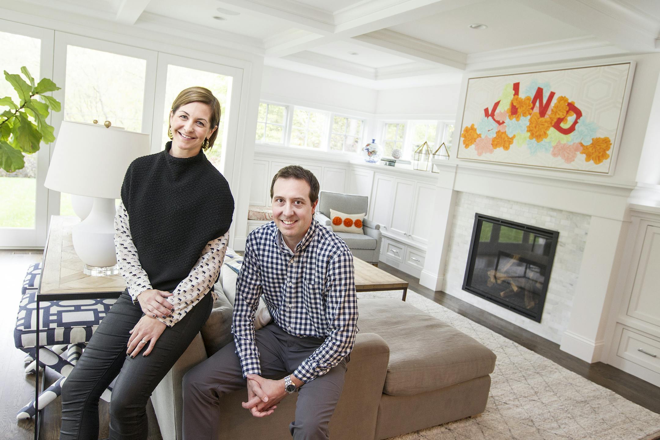 Sarah and Nathan Kreykes photographed in their home that was designed by Peterssen/Keller Architecture in the Kenwood neighborhood of Minneapolis October 11, 2014. (Courtney Perry/Special to the Star Tribune)