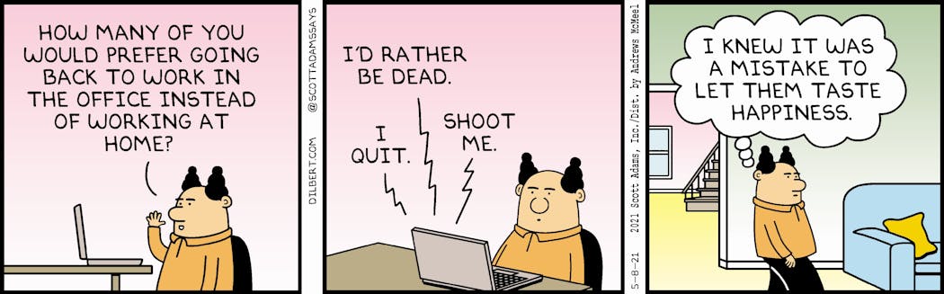 A May 8 Dilbert comic strip by Scott Adams.