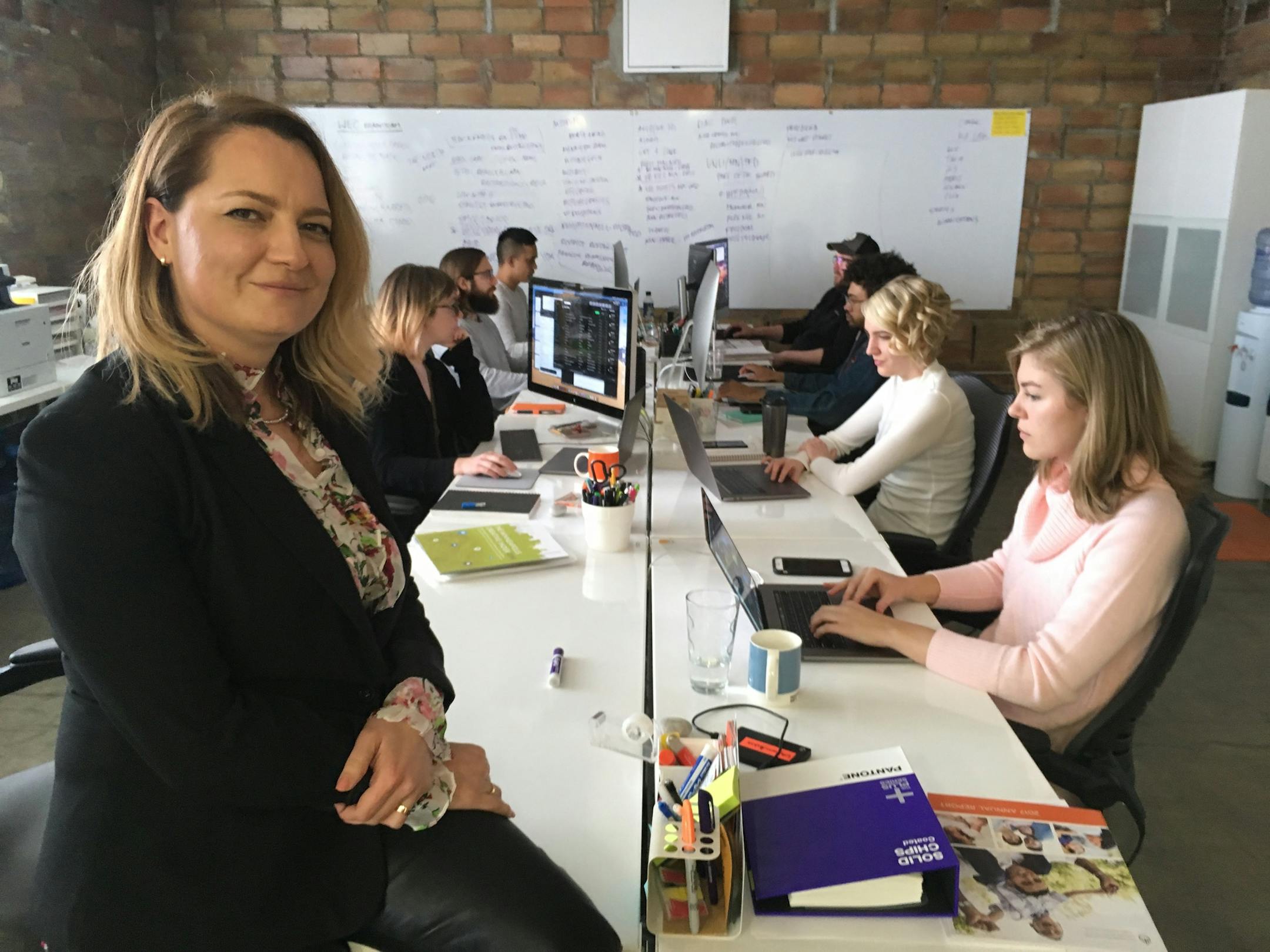 Boriana Strozyk, a 20-year-old Bulgarian immigrant in 1995, started out working a bakery counter and attending community college. She is the founder of nine-year-old "5ive," an award-winning marketing-strategy firm that supports small businesses and nonprofits. Photo:Neal.St.Anthony@startribune.com.