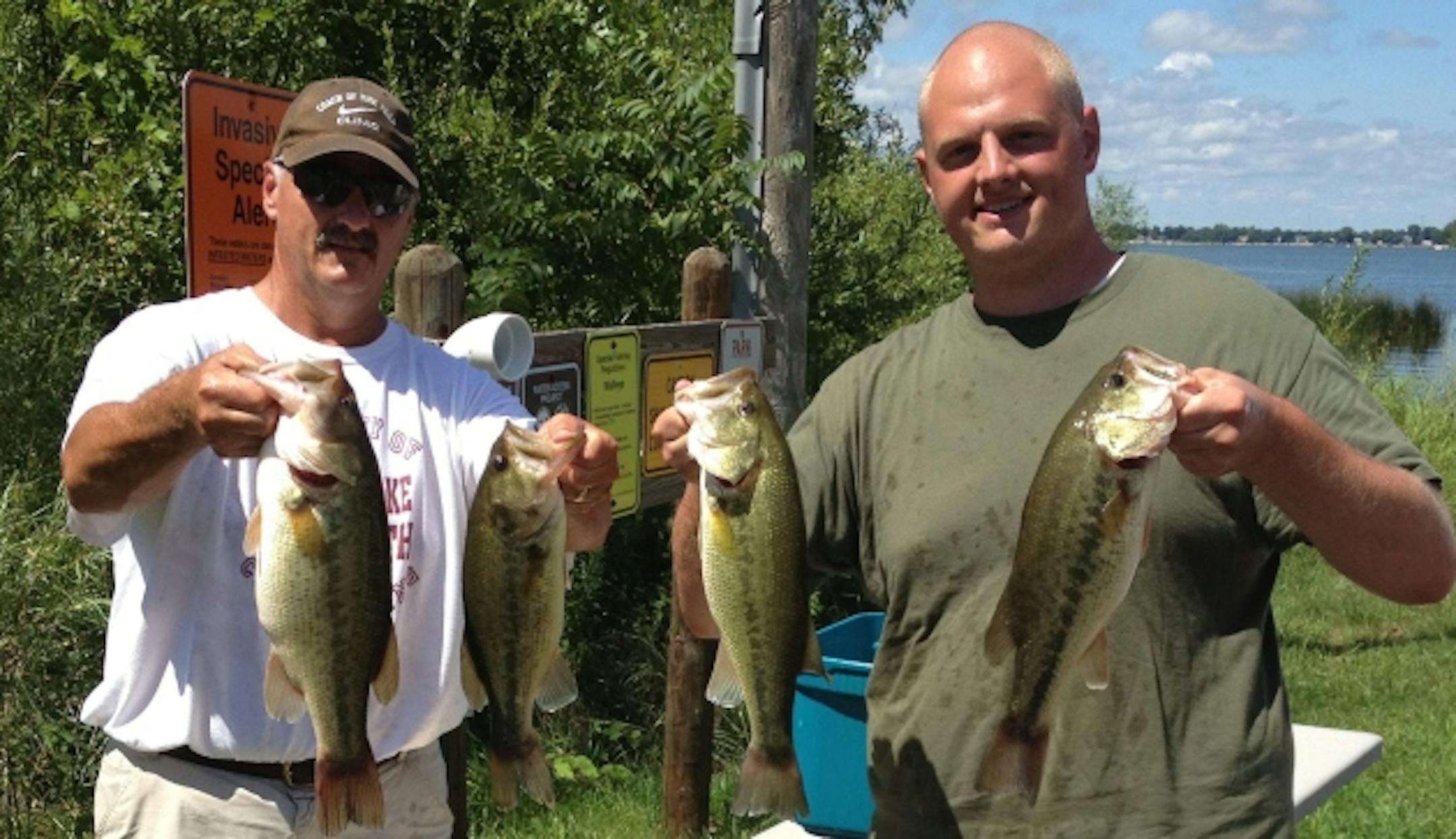 Sunrise Bassmaster Anglers Jeff and Eric bring in the big bag of the clubs day