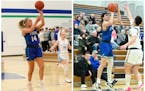 Twins Drew (left) and Max Buslee are Eagan's leading basketball scorers, Drew on the girls team and Max on the boys team.