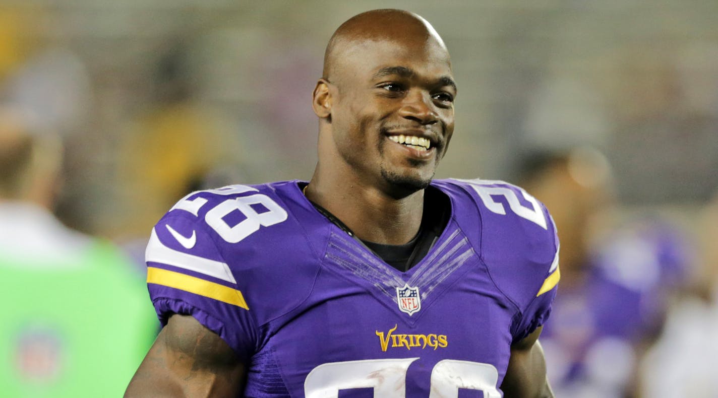 Vikings running back Adrian Peterson