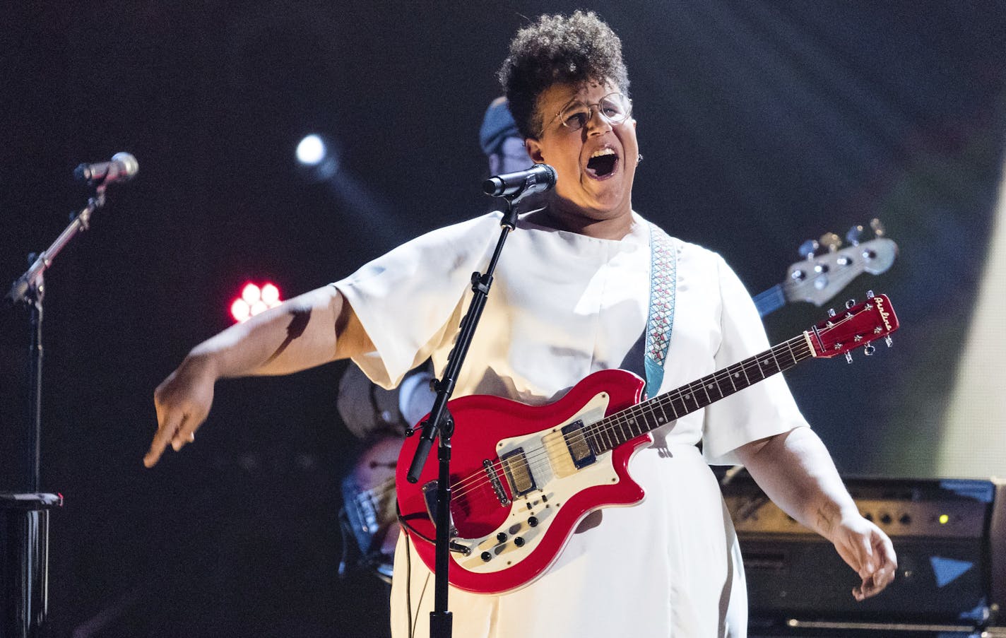 Brittany Howard is seen at the 2018 Rock and Roll Hall of Fame Induction Ceremony at Cleveland Public Auditorium on April 14, 2018, in Cleveland, Ohio. (Photo by Michael Zorn/Invision/AP) ORG XMIT: OHMZ228