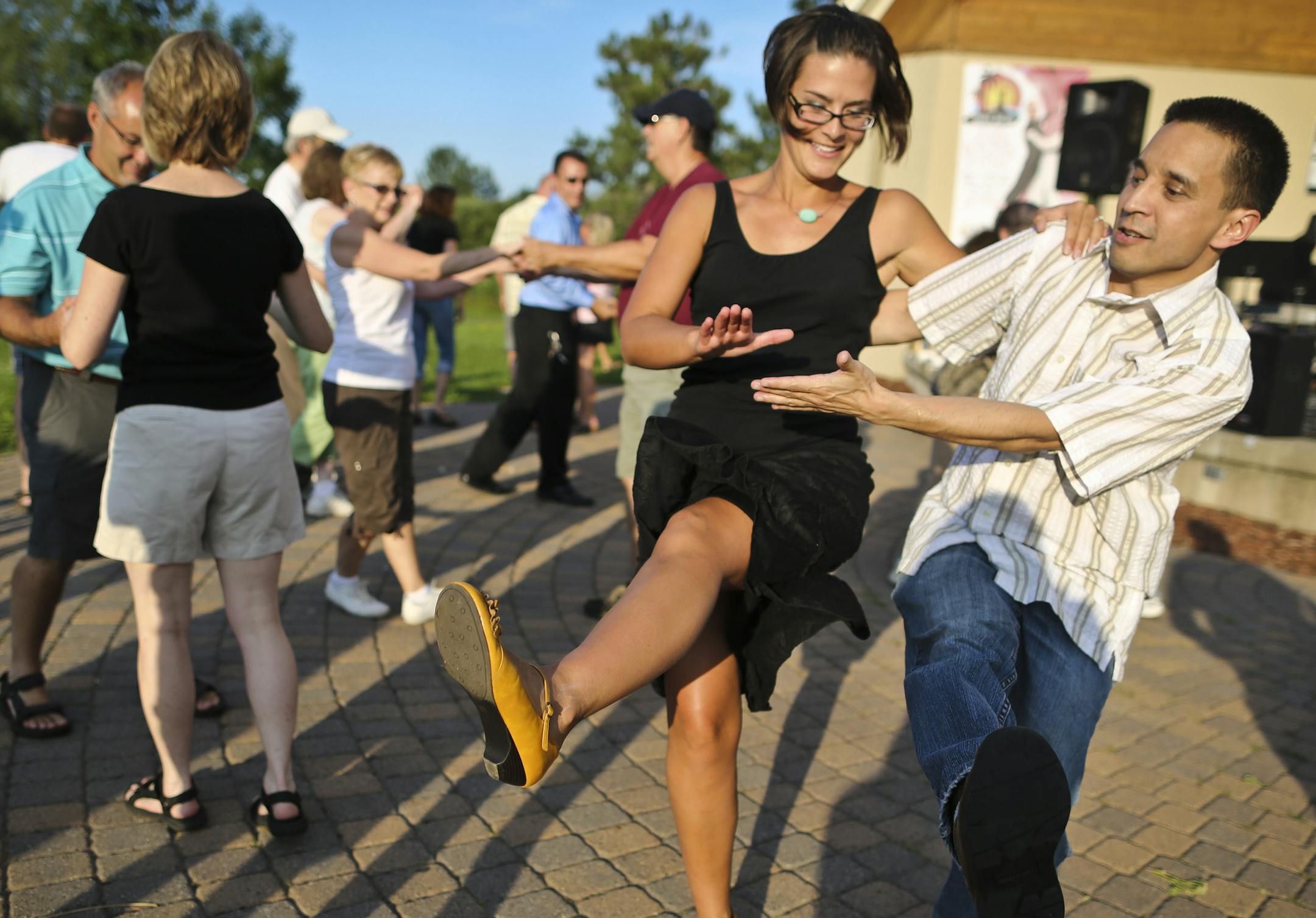 Katie Thalberg of Woodbury and Erik Rantapaa of Minneapolis did some swing dancing at Woodbury's Summer Dance Series.