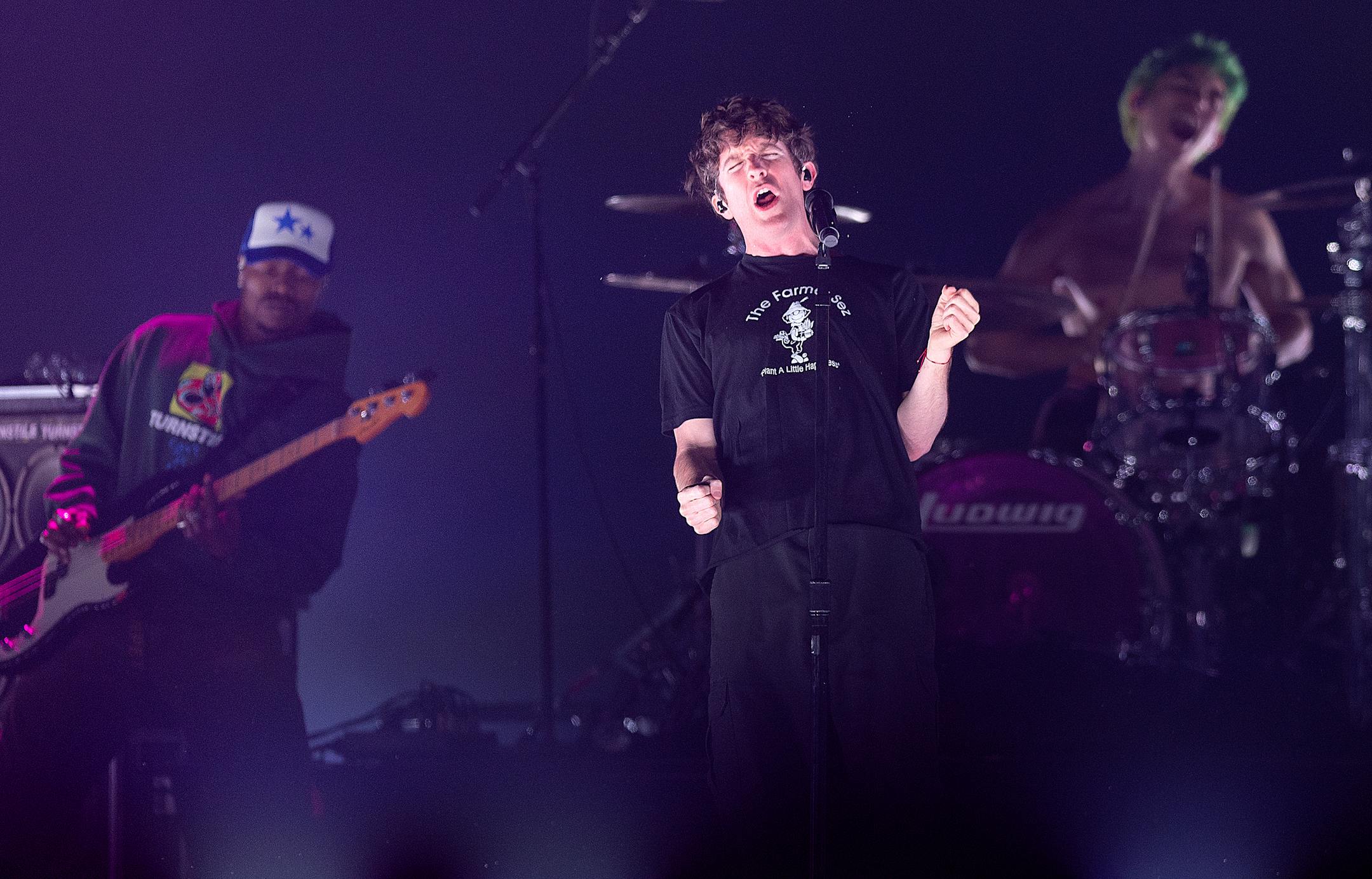 Turnstile performs before main act Blink 182 at the Xcel Energy Center.