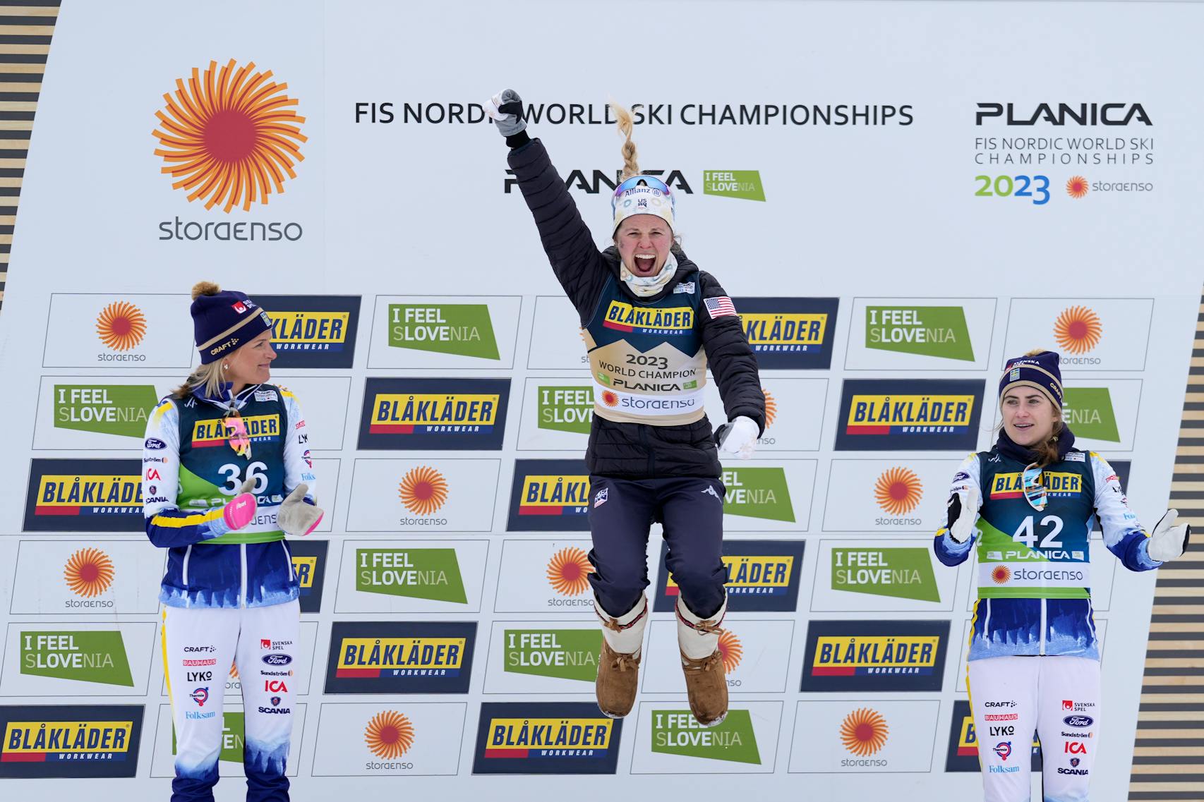 Jessie Diggins became the first American, male or female, to earn a world title in an individual cross-country race when she took gold in the 10km freestyle at the World Championships in Planica, Slovenia in February.