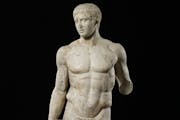"The Doryphoros" (120-50 B.C.): One of four surviving Roman copies of a bronze sculpture by the legendary Greek artist Polykleitos, this handsome 6½-