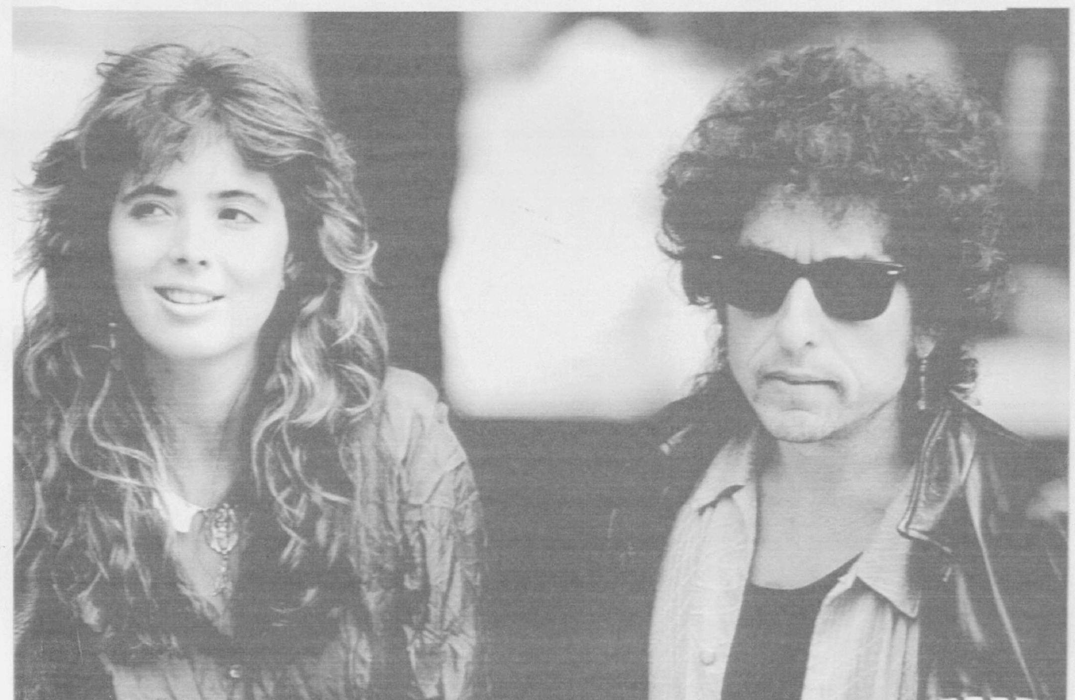 Bob Dylan and singer Fiona Flanagan at the 1986 announcement that they would co-star in the film "Hearts of Fire," Dylan's first scripted role since his cinema debut in 1973