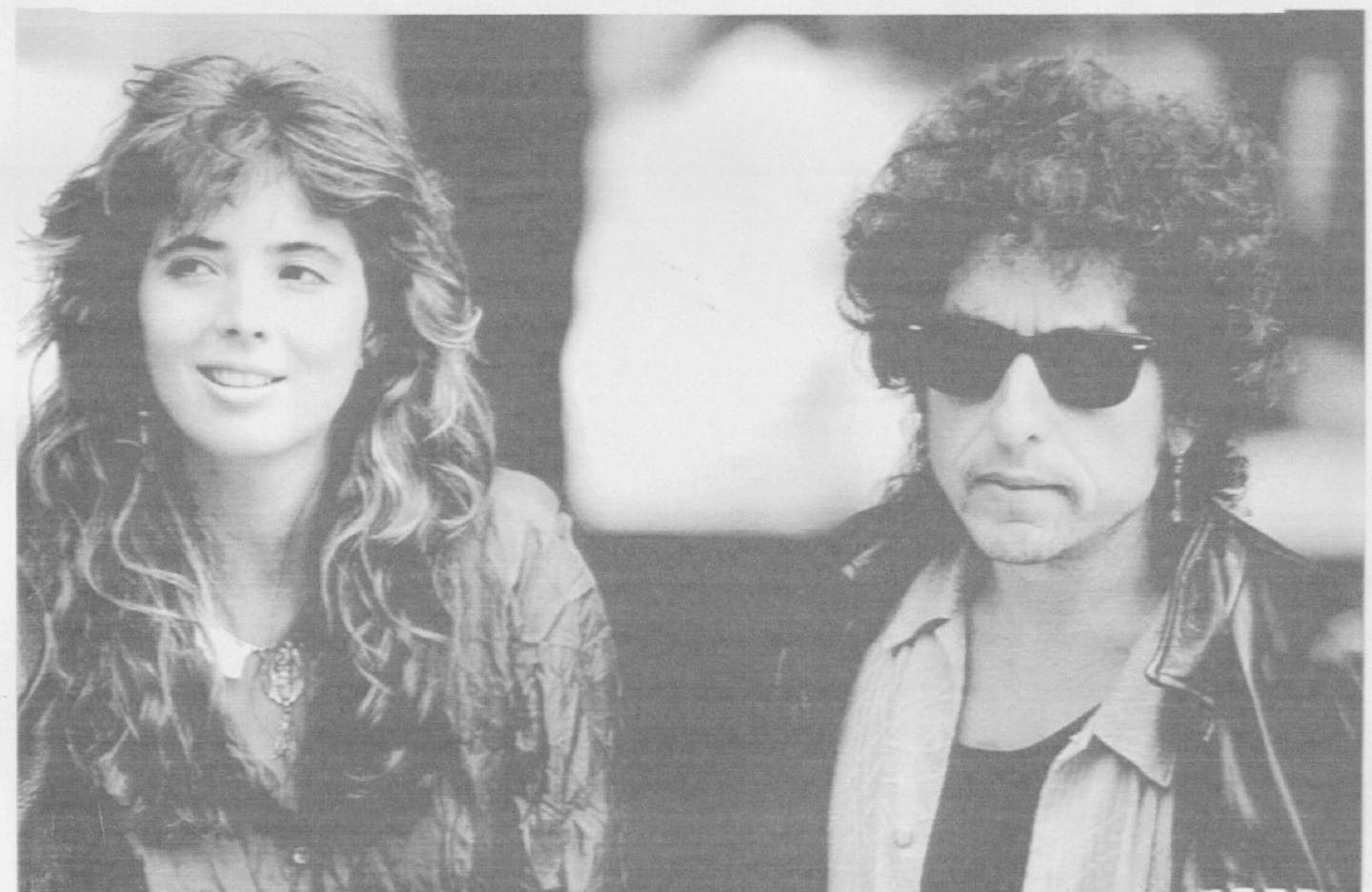 Bob Dylan and singer Fiona Flanagan at the 1986 announcement that they would co-star in the film "Hearts of Fire," Dylan's first scripted role since his cinema debut in 1973