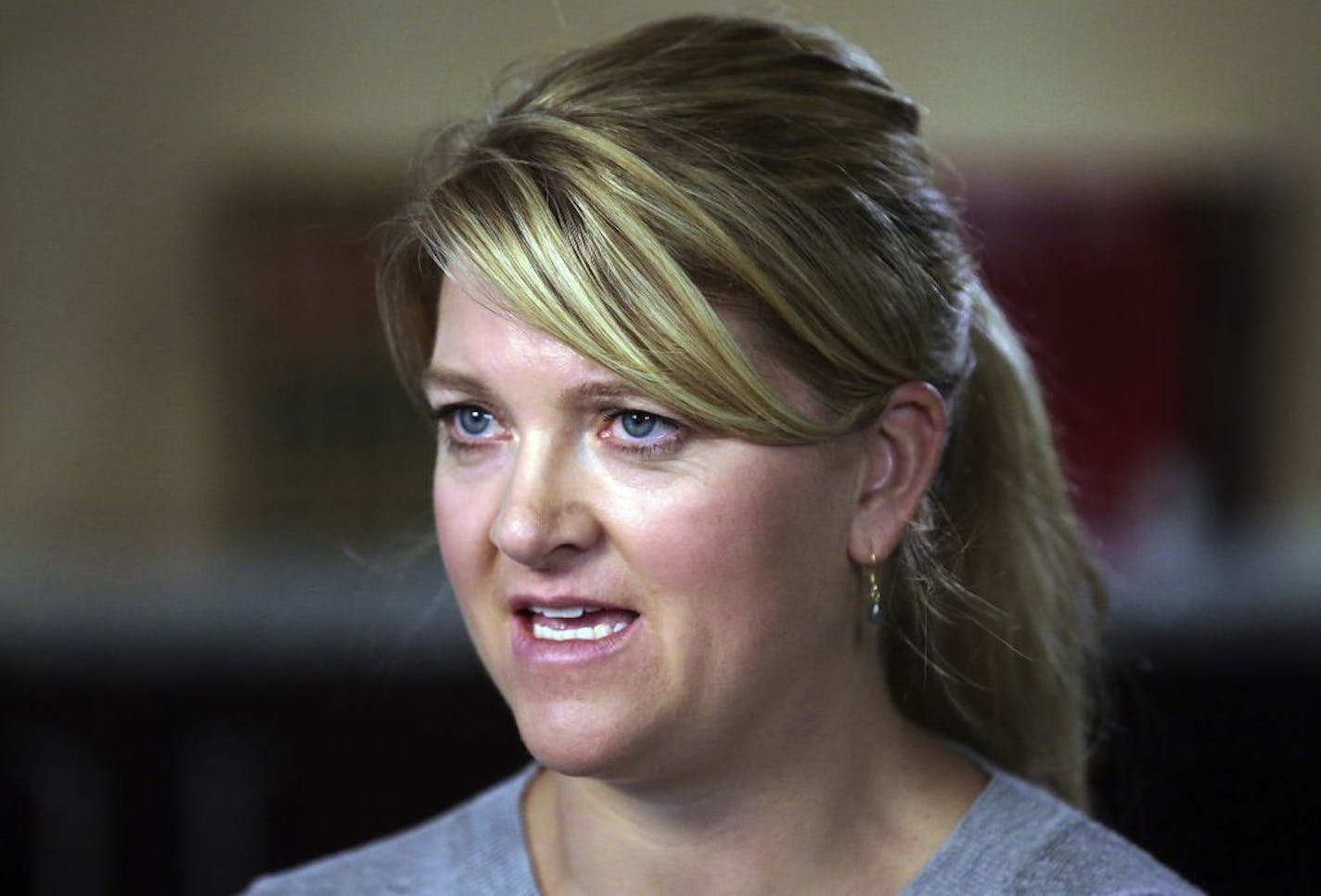 Nurse Alex Wubbels speaks during an interview, Friday, Sept. 1, 2017, in Salt Lake City. Wubbels followed hospital policy and advice from her bosses when she told Salt Lake City police Detective Jeff Payne that he could not get a blood sample without a warrant or consent from the patient, according to her attorney. The police department is making changes after Payne dragged a screaming Wubbels out of the hospital in handcuffs when she refused to allow blood to be drawn from the unconscious patie