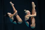 Former Gophers diver Sarah Bacon, right, will compete with Kassidy Cook in the women's 3-meter synchronized springboard competition at the Paris Olymp