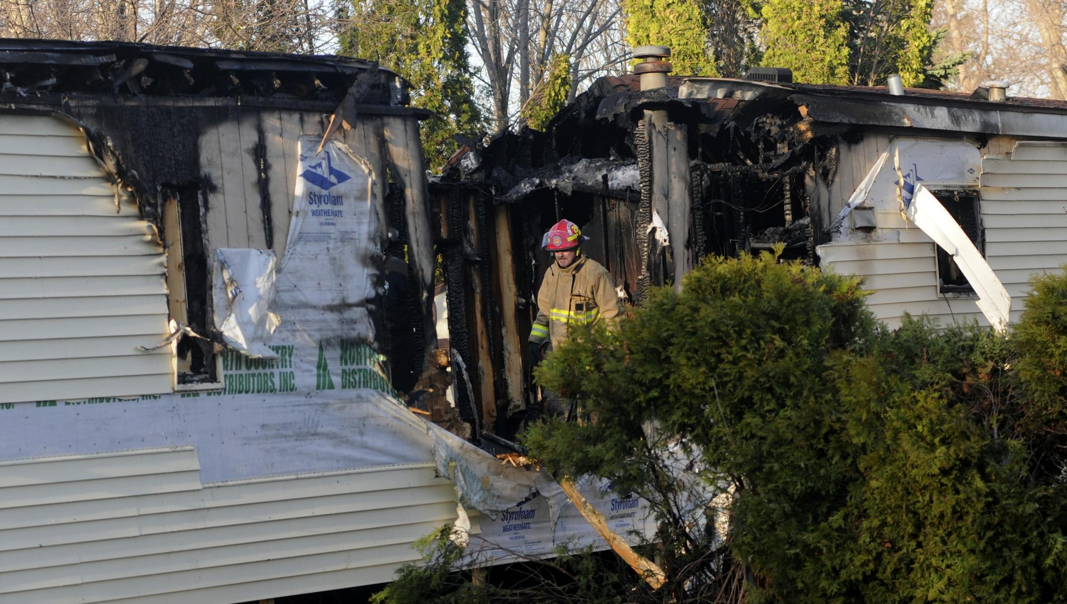 Firefighters and fire investigators from the Spring Lake Park, Blaine and Mounds View fire departments were still on the scene of a fatal fire on the 9100 block of Petersburg St.
