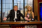 Regis Philbin and Kelly Ripa appear on Regis' farewell episode of "Live! with Regis and Kelly", in New York, Friday, Nov. 18, 2011.