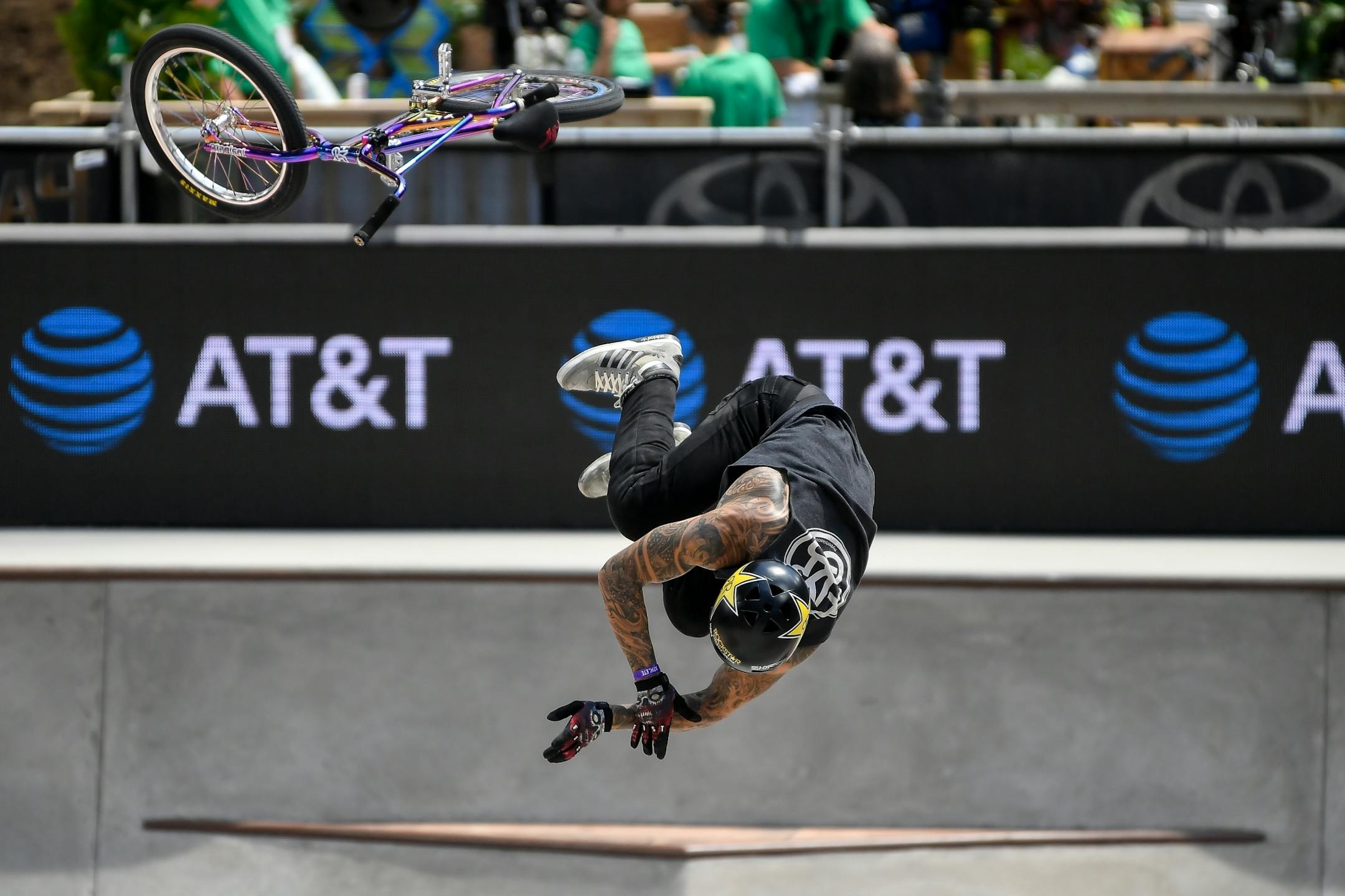 Logan Martin and his bike parted ways during a flip attempt in the finals of X Games BMX park Saturday afternoon.
