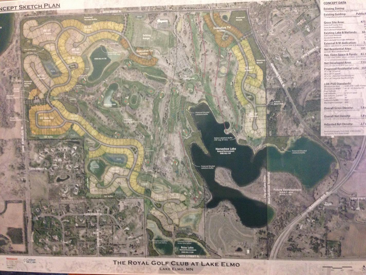 A concept sketch shows a new design for the golf course at Tartan Park in Lake Elmo.