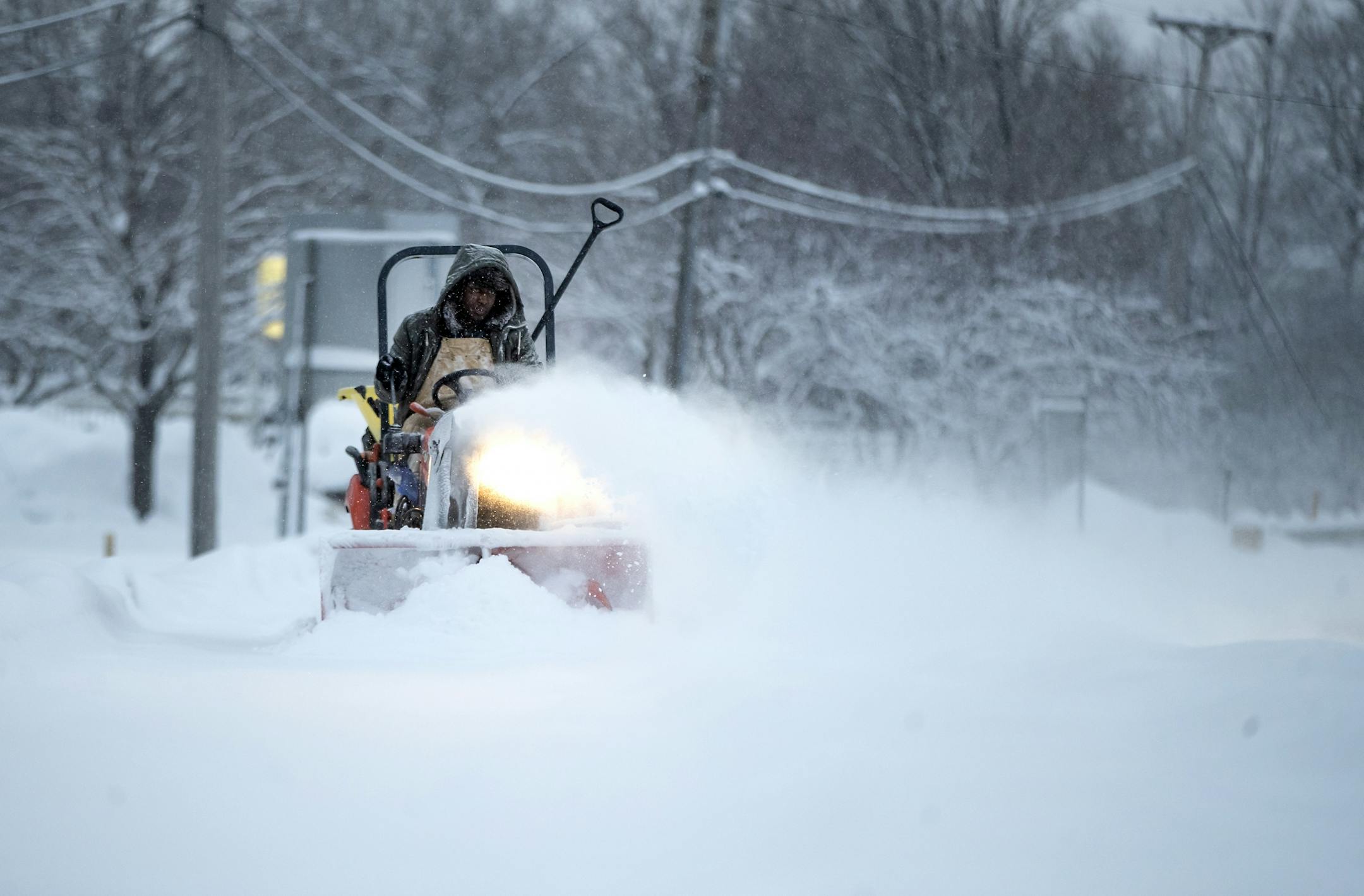 Another snow storm came down on the Twin Cities causing another slow down and snow removal on Hwy. 13 near Lilydale, Tuesday, February 12, 2019 in St. Paul.