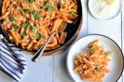 Creamy Chicken Parm Skillet Pasta for dinner tonight. Credit: Meredith Deeds, Special to the Star Tribune