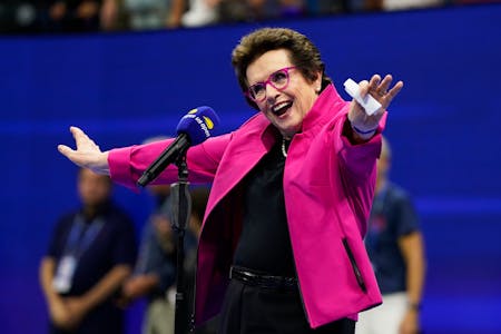Billie Jean King (shown in 2022) was in St. Paul for Game 4 of the PWHL Walter Cup finals between Minnesota and Boston. She's committed to supporting 