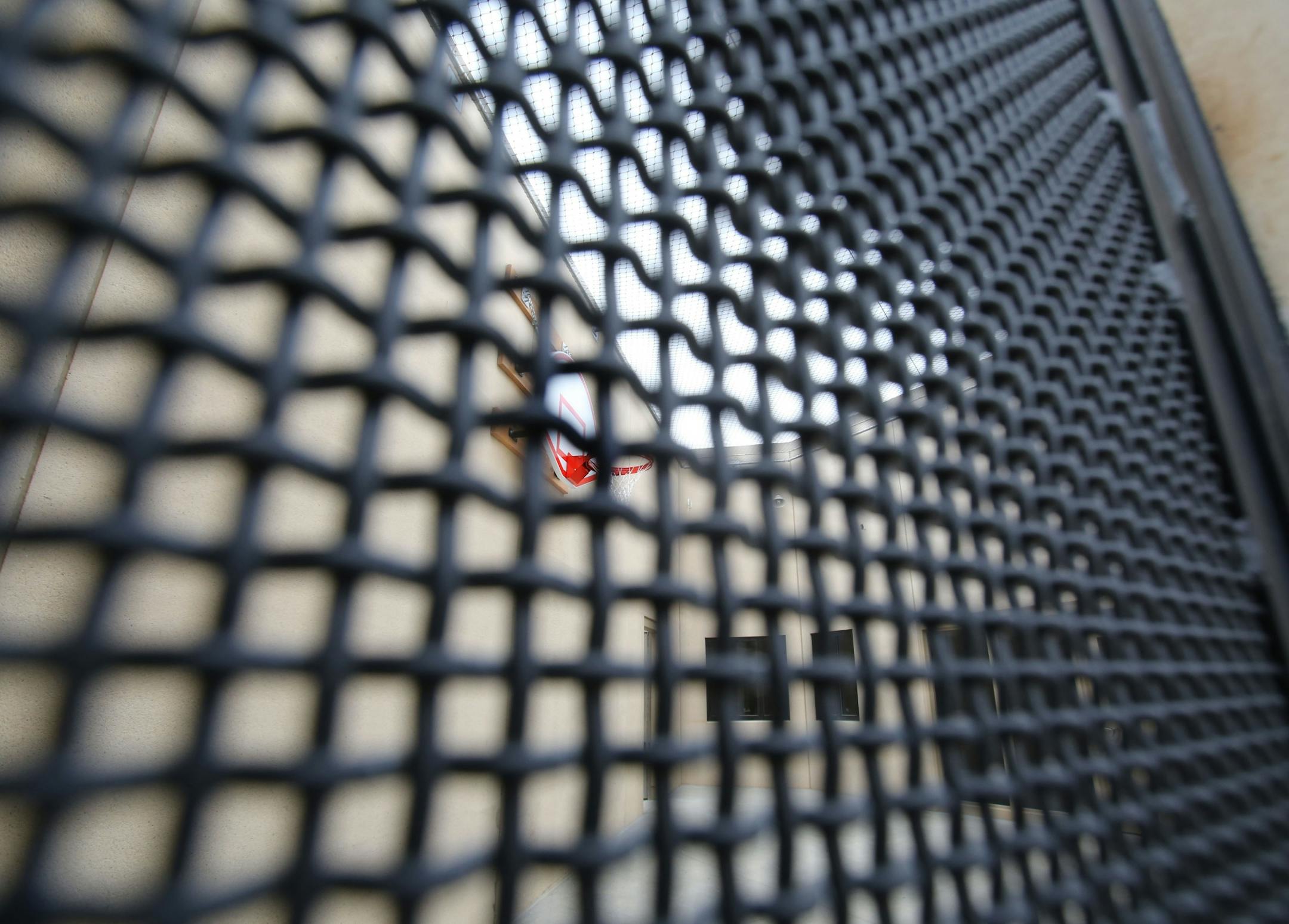 The Minnesota Security Hospital opened it's new $56 million facility to the public for a tour Wednesday, Oct. 12, 2016, in St. Peter, MN. Here, seen from the outside through a fence, a exercise area of one of the acute care wings of the new $56 million facility.