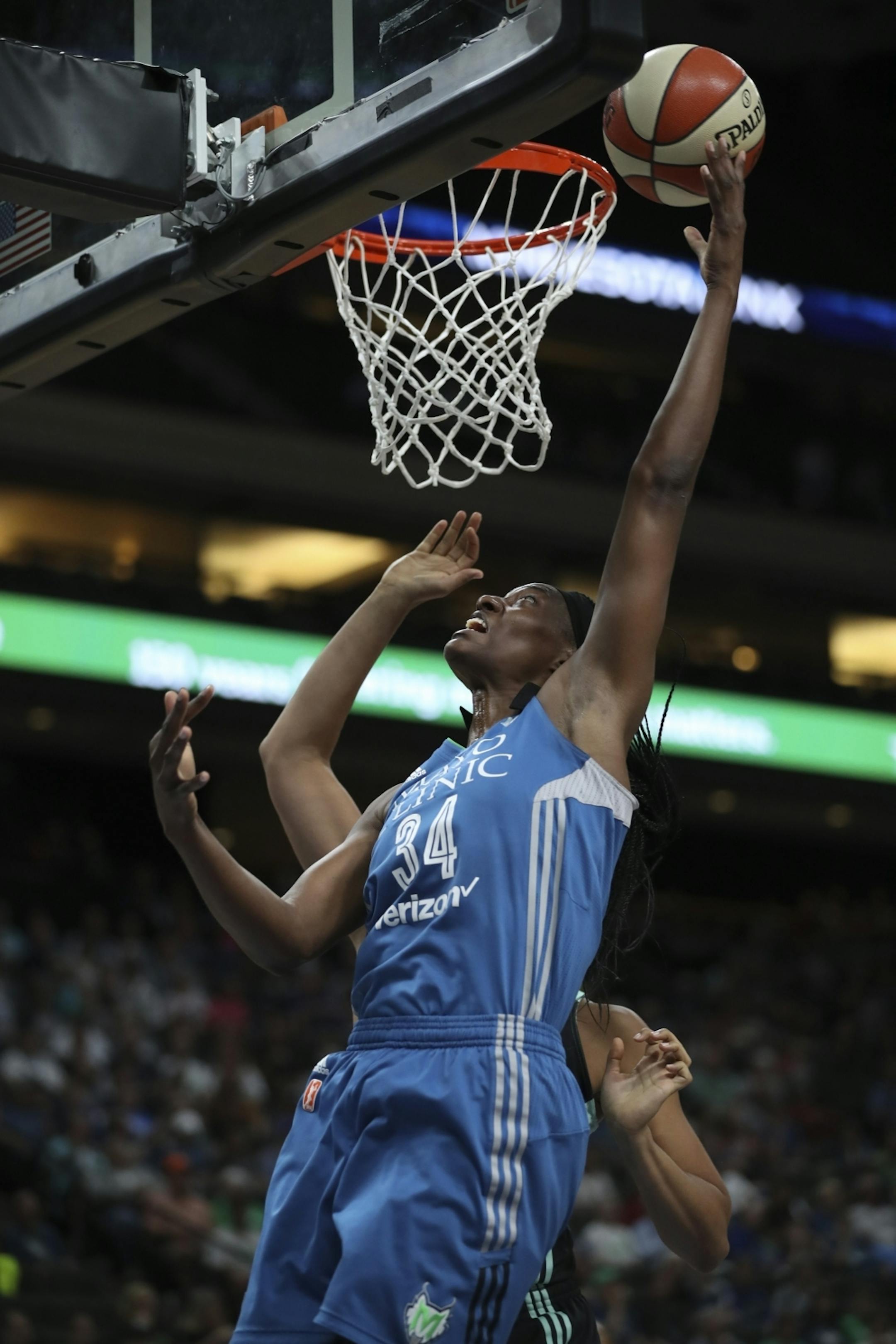 Minnesota Lynx center Sylvia Fowles (34) put up a first quarter shot Tuesday night.