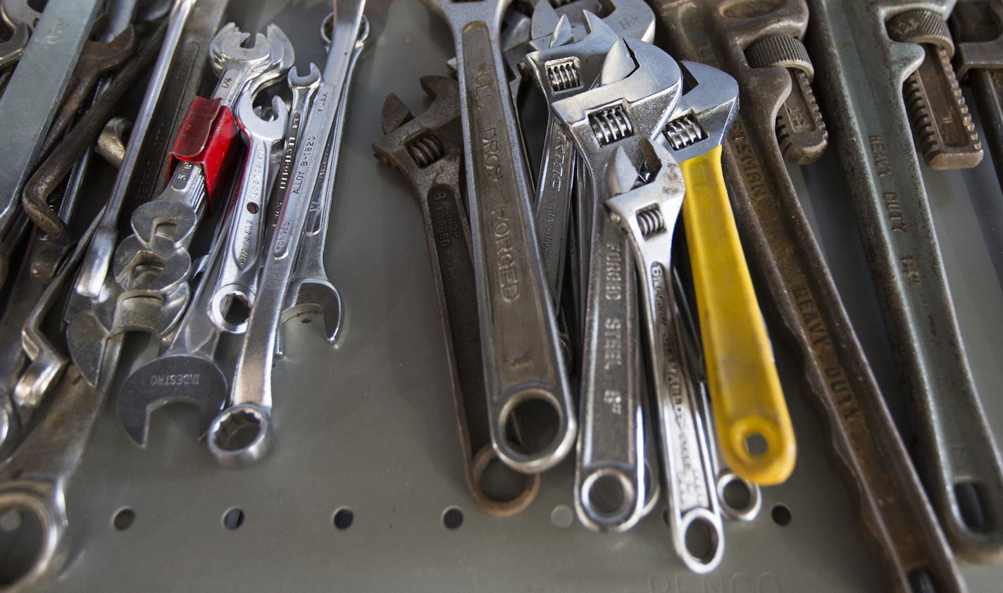 A local nonprofit is starting a tool lending library in northeast Minneapolis to reduce waste and give residents workshop training. Some of the basic tools available.