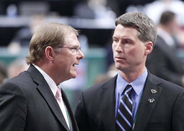 Wild owner Craig Leipold, left, and General Manager Chuck Fletcher