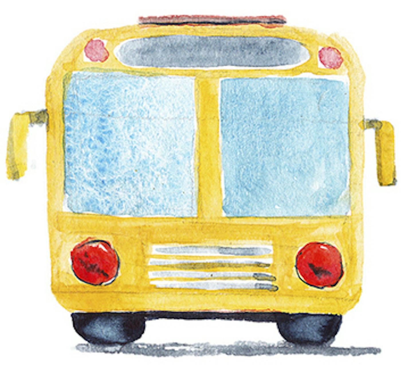 istock watercolor of a school bus.