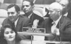 September 11, 1971 HE WAS OUT OF ORDER--Former Soviet Premier Nikita S. Khrushchev pounded on his desk during speech by U.N. Secretary General Dag Ham