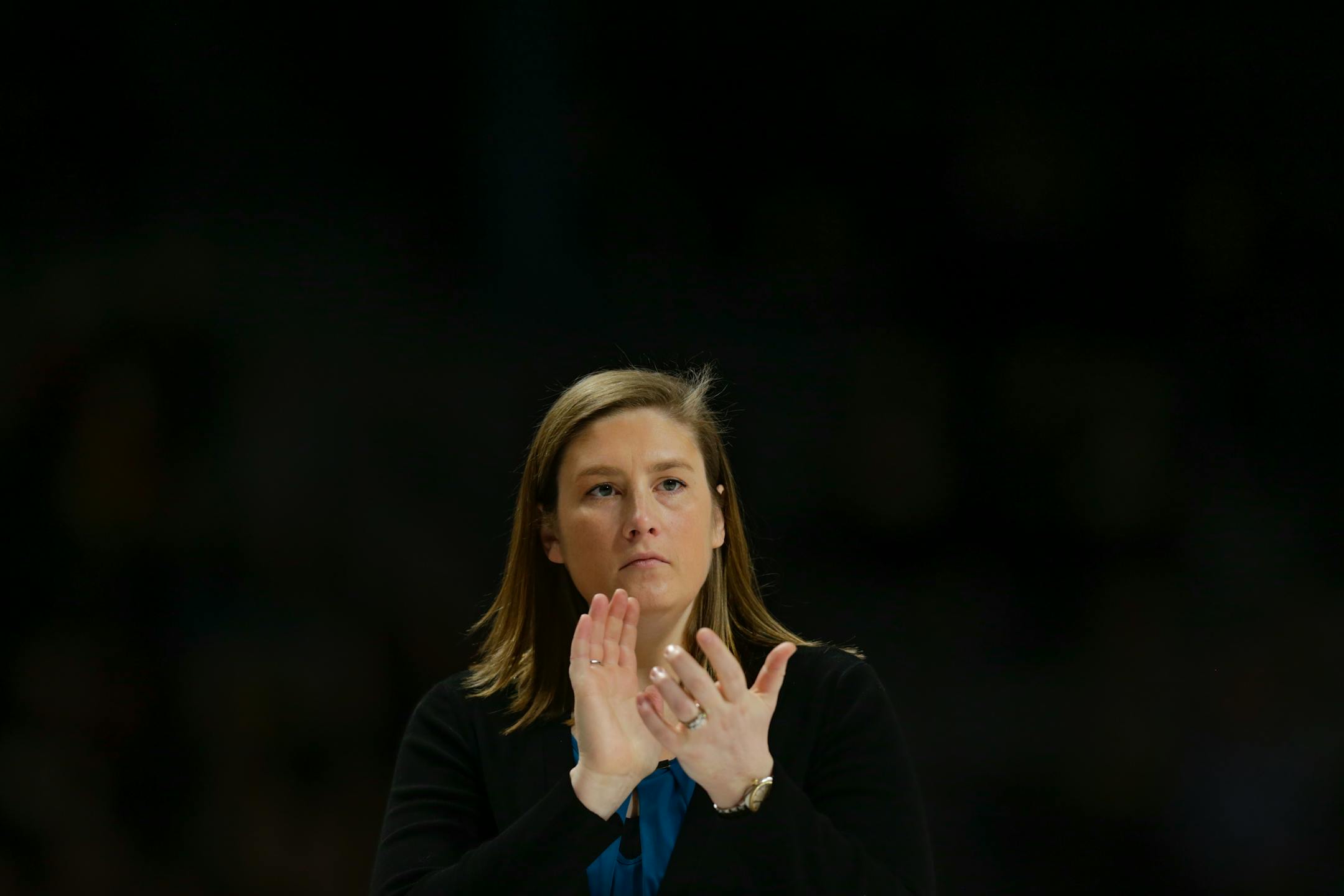 Minnesota head coach Lindsay Whalen against Illinois during an NCAA college basketball game, Sunday, Jan. 6, 2019, in Minneapolis. (AP Photo/Andy Clayton-King)