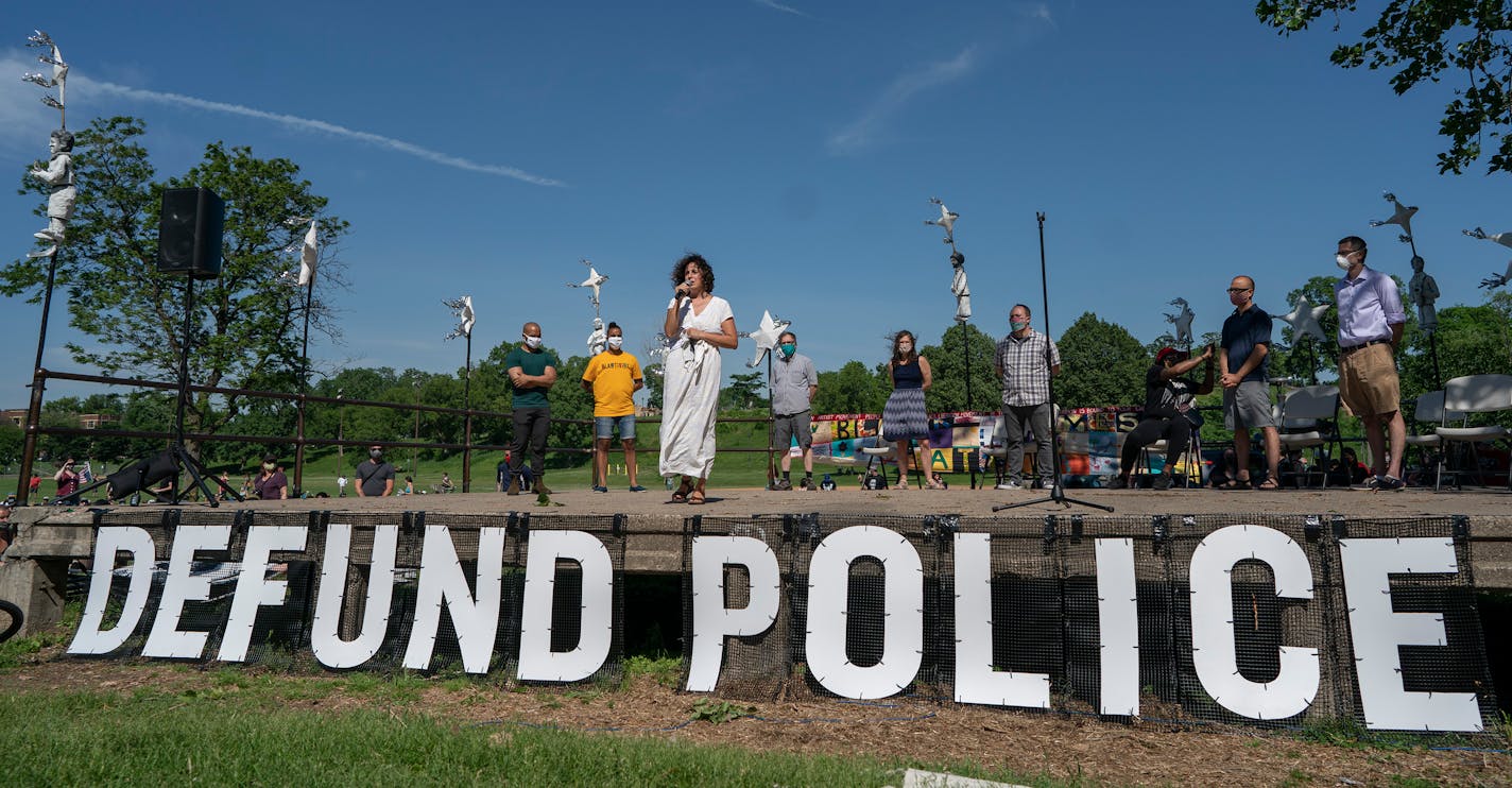 On June 7, 2020, nine Minneapolis City Council members took to a stage at Powderhorn Park and pledged to start dismantling the police department. The stage was emblazoned with capital letters declaring: "DEFUND POLICE."