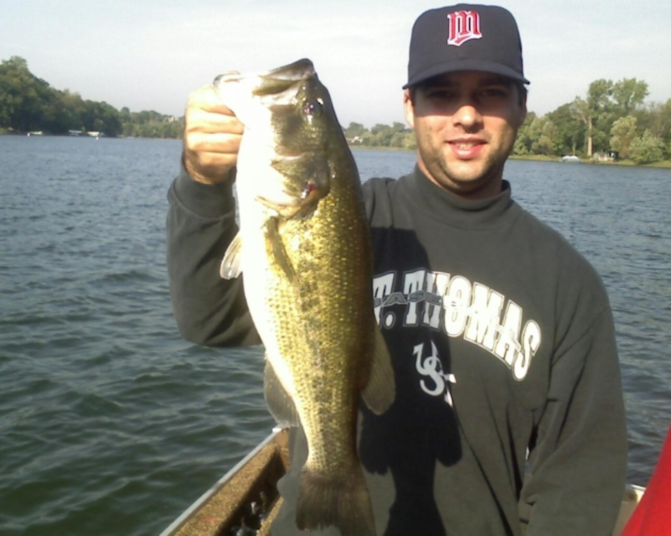 Ryan with his biggest bass of the season, caught on a Rapala Clackin' Minnow.
