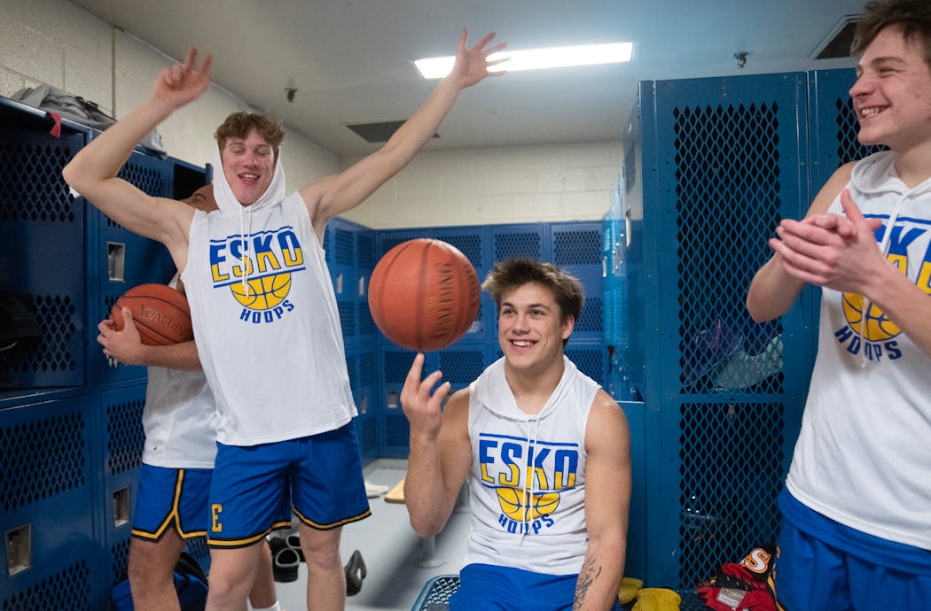 Koi Perich and his teammates laughed in the locker room before taking on Two Harbors in a varsity basketball game Friday