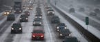 Traffic slowed on 35W northbound, as a snow storm made its way through the Twin Cities, Tuesday, March 3, 2015 in Minneapolis, MN. ] (ELIZABETH FLORES