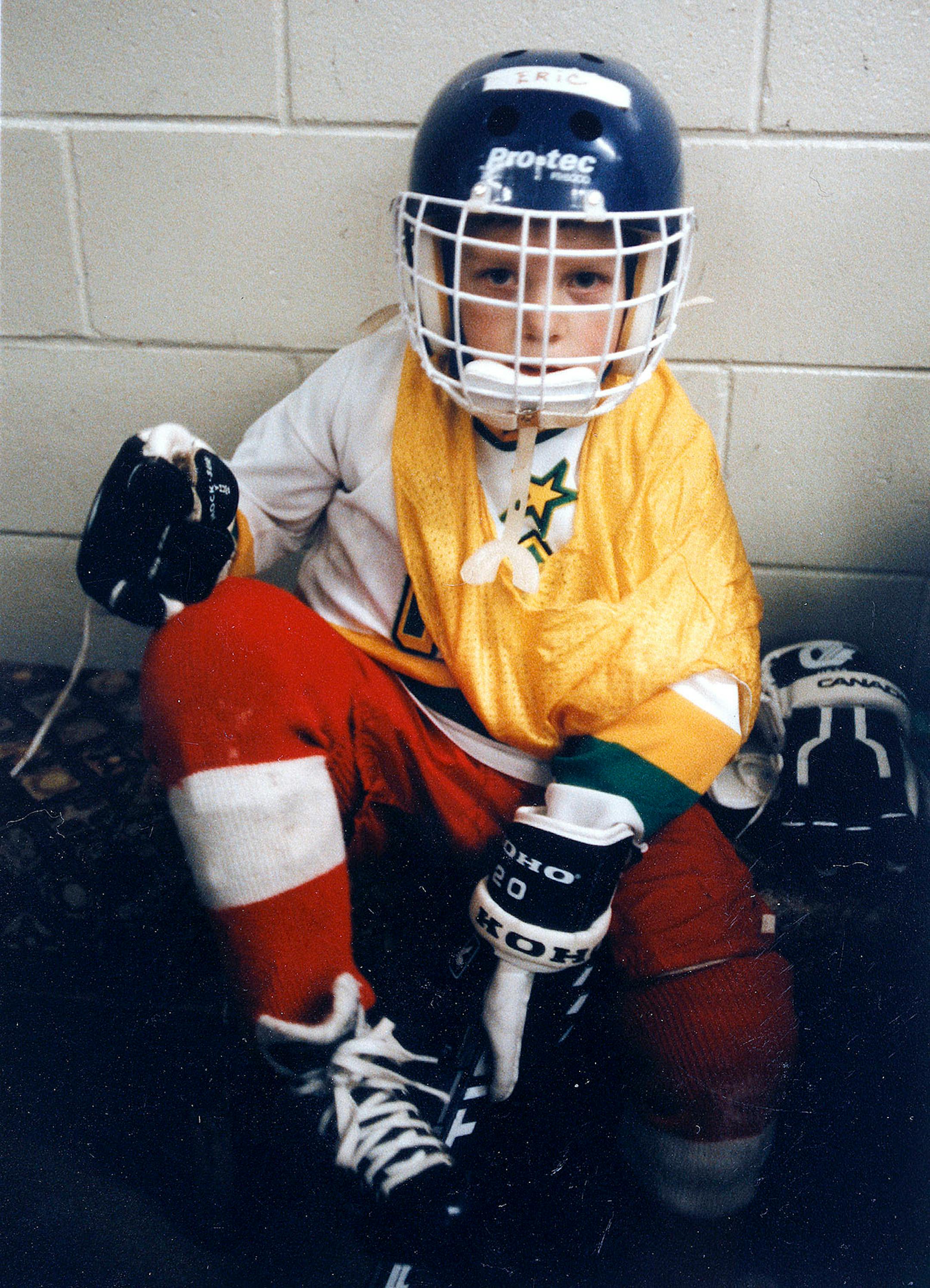 Eric Dayton, taking a break during his youth hockey days.