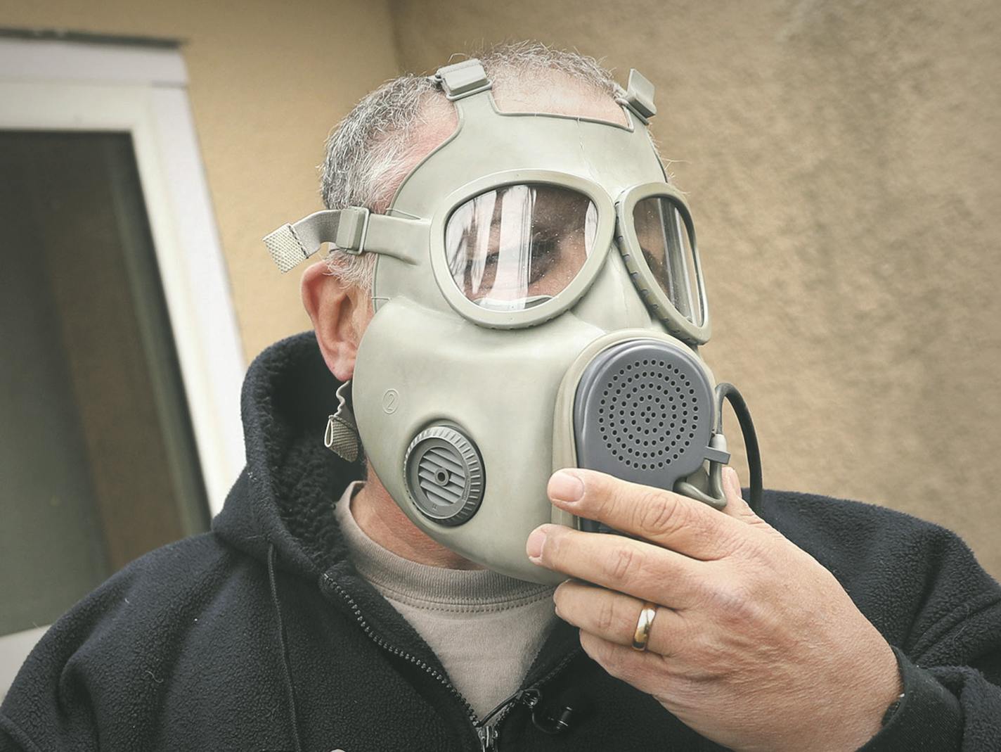 Bryan Korbel of Columbia Heights is prepared for disaster. His supplies include gas masks from Fleet Farm. He has stored food and water and has a &#x201c;bug-out&#x201d; plan involving a 1972 Ford F100 pickup, buried supplies and some land Up North. &#x201c;My wife gave me the nickname Mad Max,&#x201d; he said.