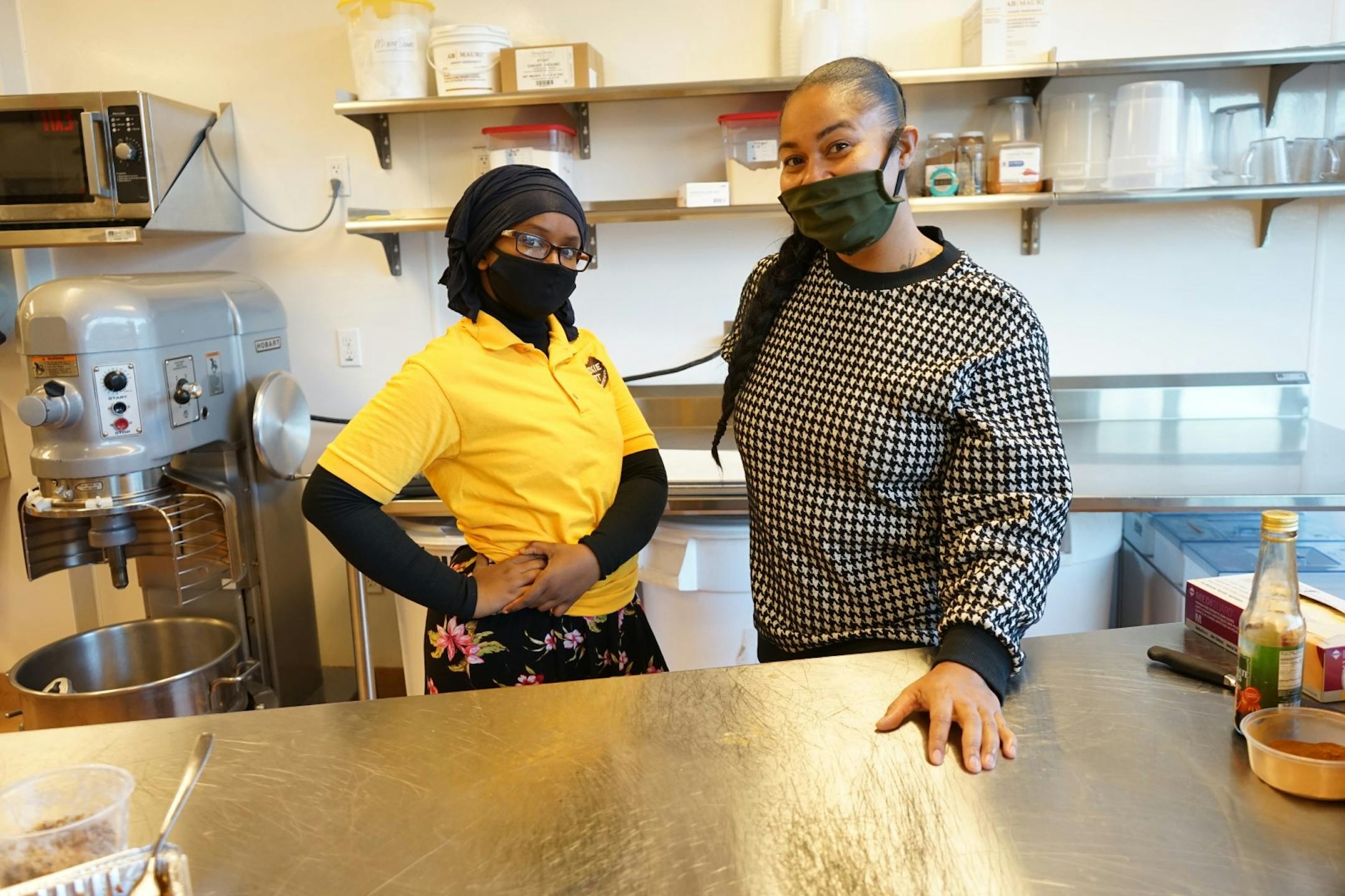 Chef Jametta Raspberry with Cookie Cart Youth Sabrine at Cookie Cart Minneapolis.