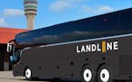 A rendering of the Landline bus that will launch later this year to transport passengers between MSP and Duluth and Mankato airports. Photo courtesy o