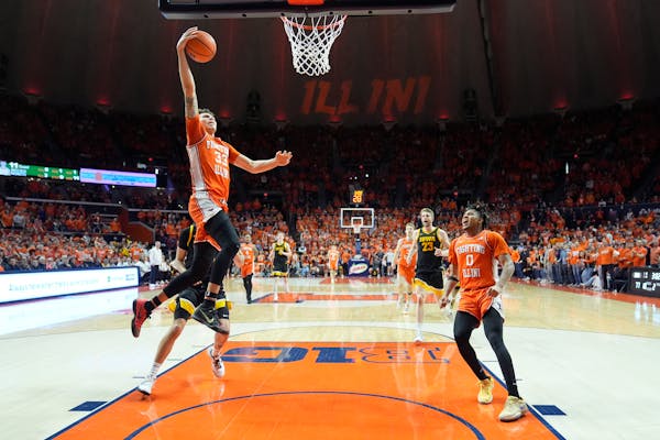 Illini forward Coleman Hawkins had a career-high 30 points with five assists and five steals in last weekend’s 95-85 win against the Hawkeyes.