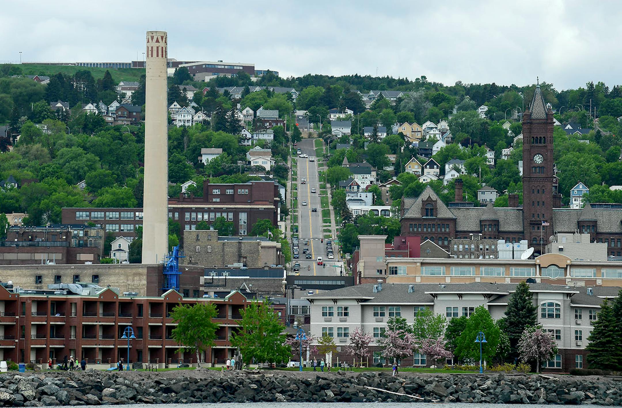 Duluth's North Lake Avenue Wednesday afternoon.