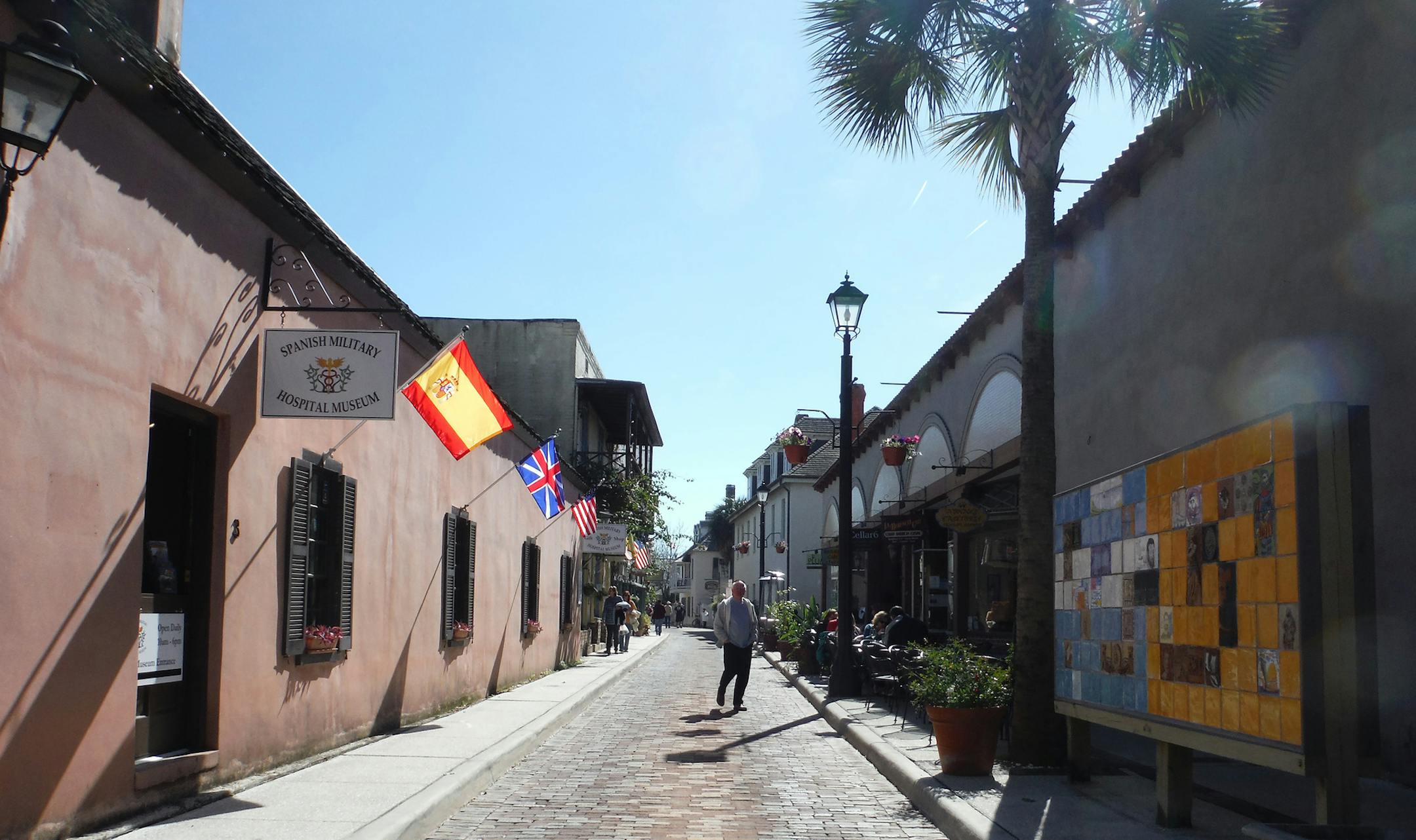Three-block-long Aviles Street in St. Augustine, Fla., is billed as the oldest street in the United States. The best way to soak in the city’s history is on foot.